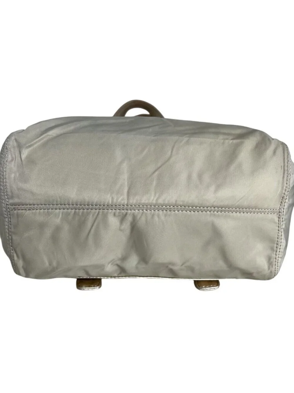 Michael Kors Metallic Beige/Silver Nylon Shoulder Bag With Buckle Detail